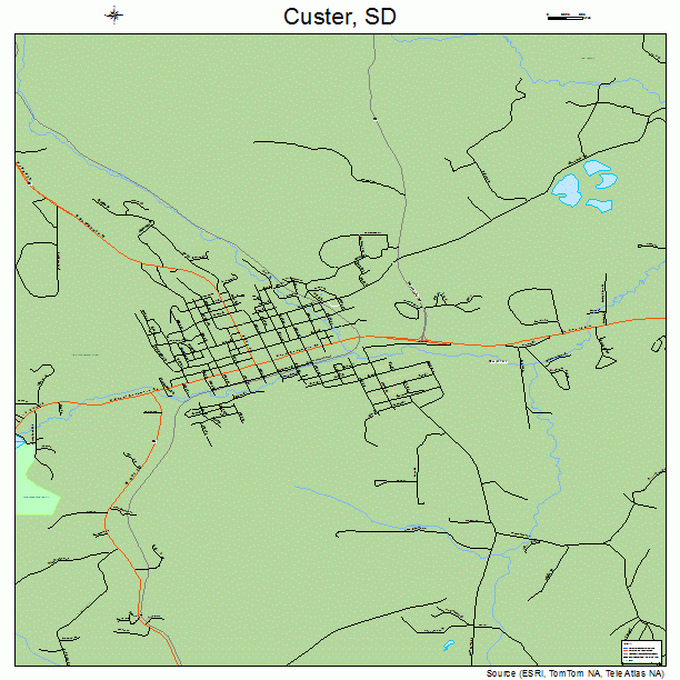 Custer, SD street map