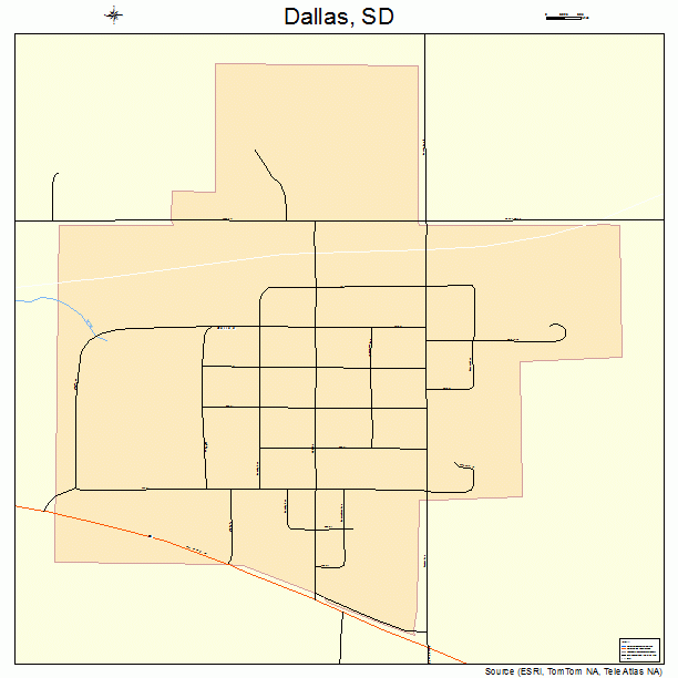 Dallas, SD street map