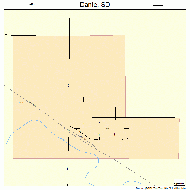 Dante, SD street map