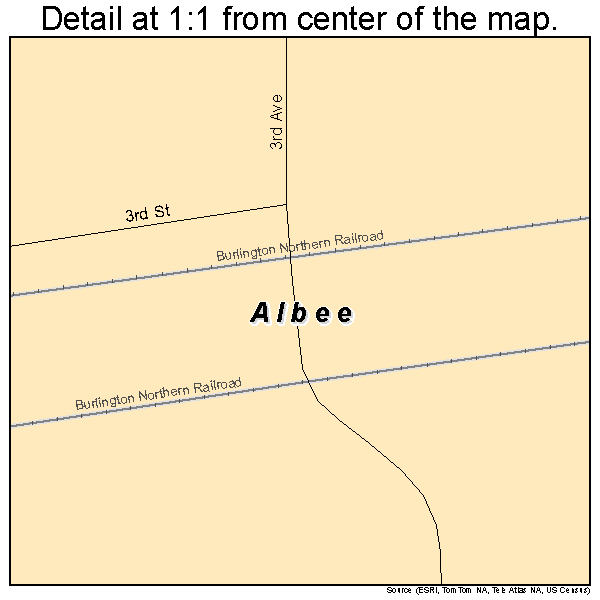 Albee, South Dakota road map detail
