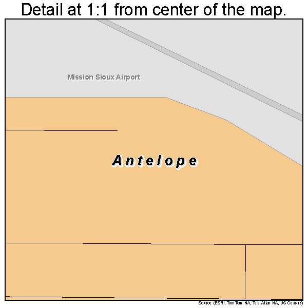 Antelope, South Dakota road map detail