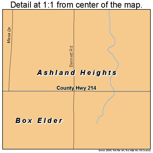 Ashland Heights, South Dakota road map detail