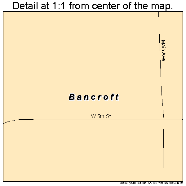 Bancroft, South Dakota road map detail