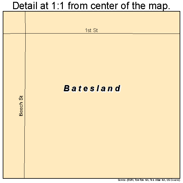 Batesland, South Dakota road map detail