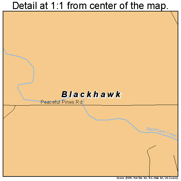 Blackhawk, South Dakota road map detail