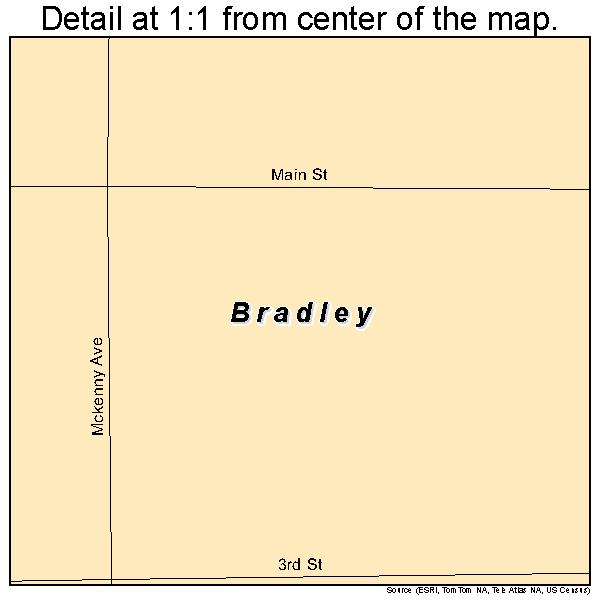 Bradley, South Dakota road map detail