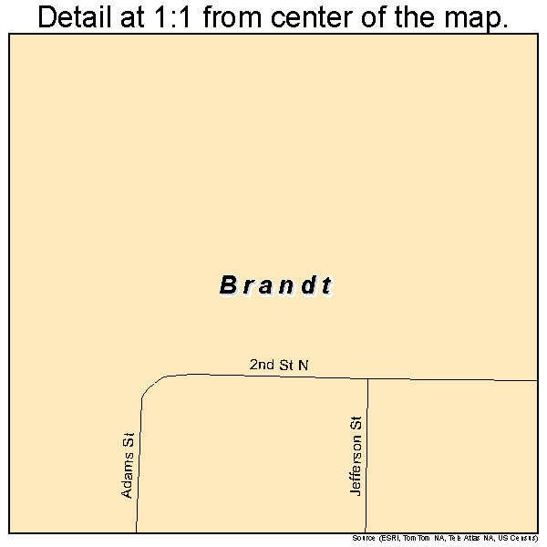 Brandt, South Dakota road map detail