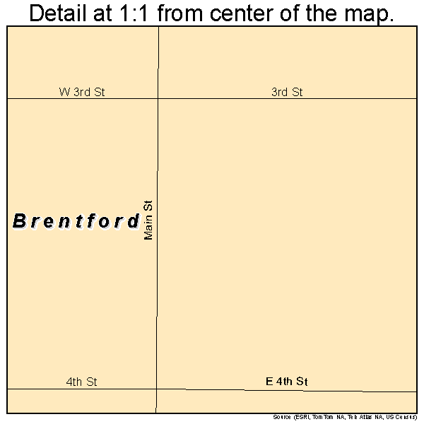 Brentford, South Dakota road map detail