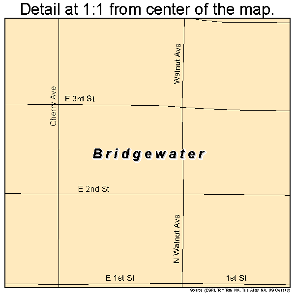 Bridgewater, South Dakota road map detail