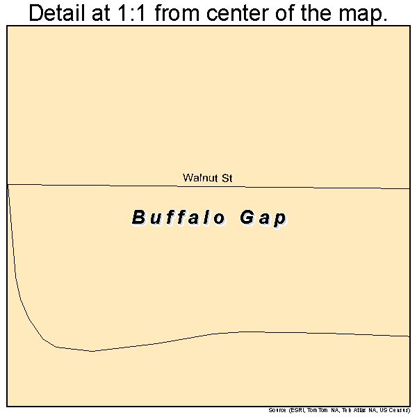 Buffalo Gap, South Dakota road map detail
