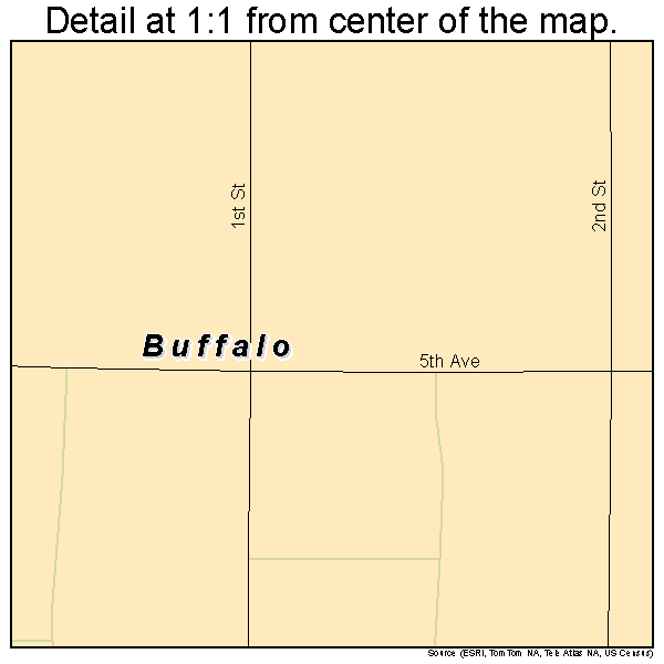 Buffalo, South Dakota road map detail