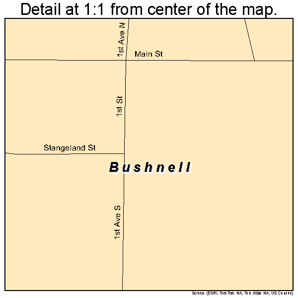 Bushnell, South Dakota road map detail