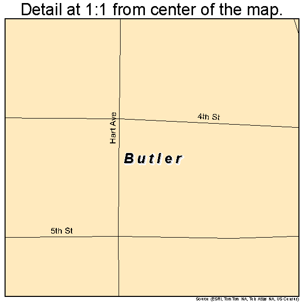 Butler, South Dakota road map detail