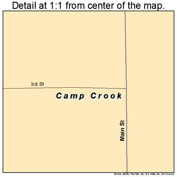 Camp Crook, South Dakota road map detail