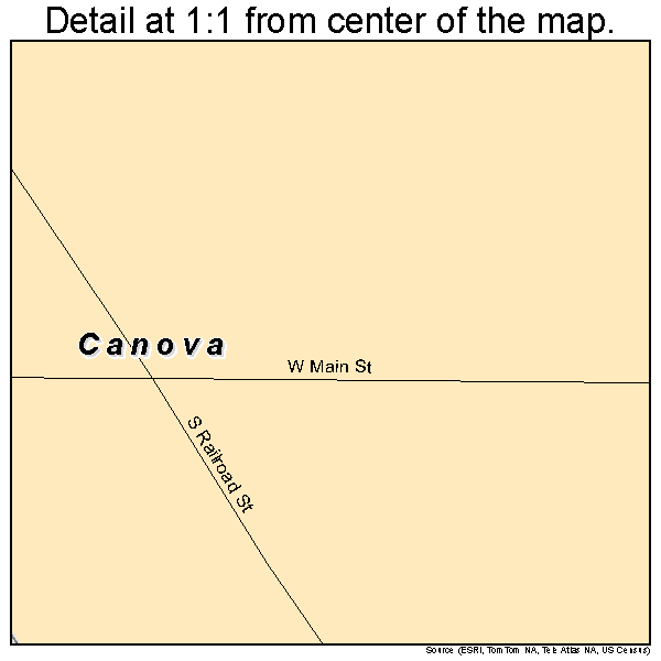 Canova, South Dakota road map detail