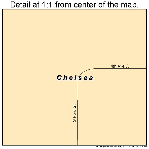 Chelsea, South Dakota road map detail