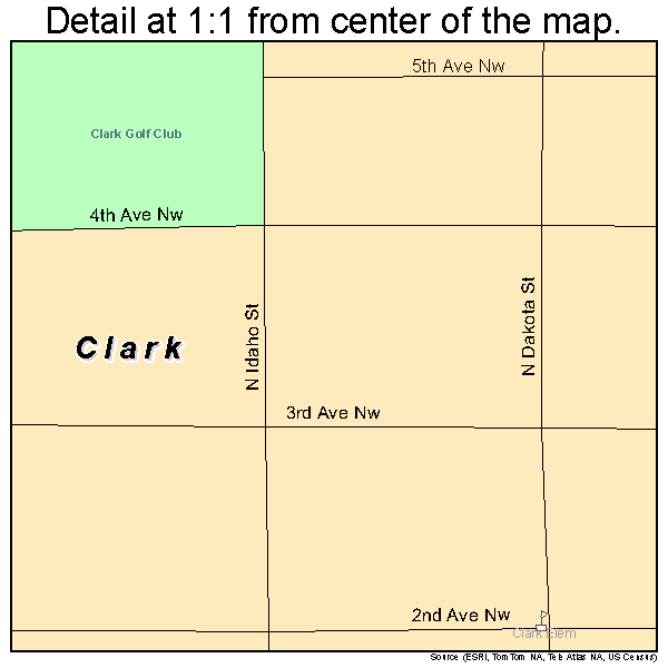 Clark, South Dakota road map detail