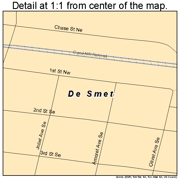 De Smet, South Dakota road map detail