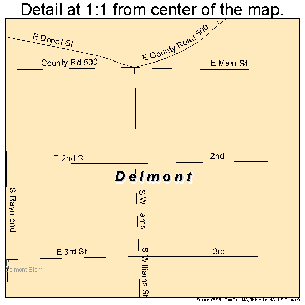 Delmont, South Dakota road map detail