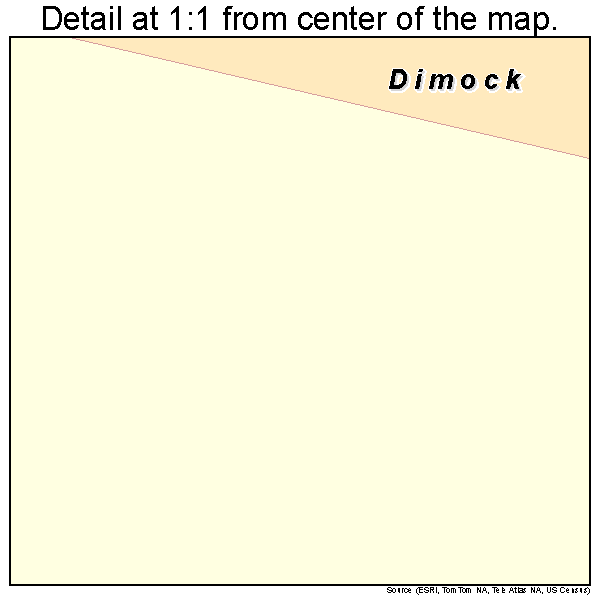 Dimock, South Dakota road map detail