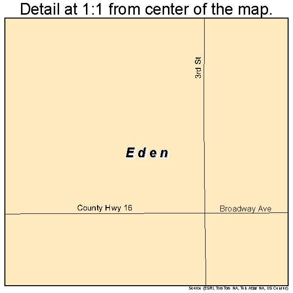 Eden, South Dakota road map detail