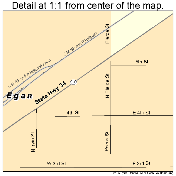 Egan, South Dakota road map detail