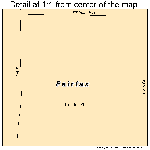 Fairfax, South Dakota road map detail