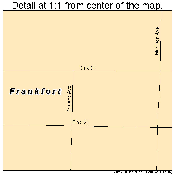 Frankfort, South Dakota road map detail
