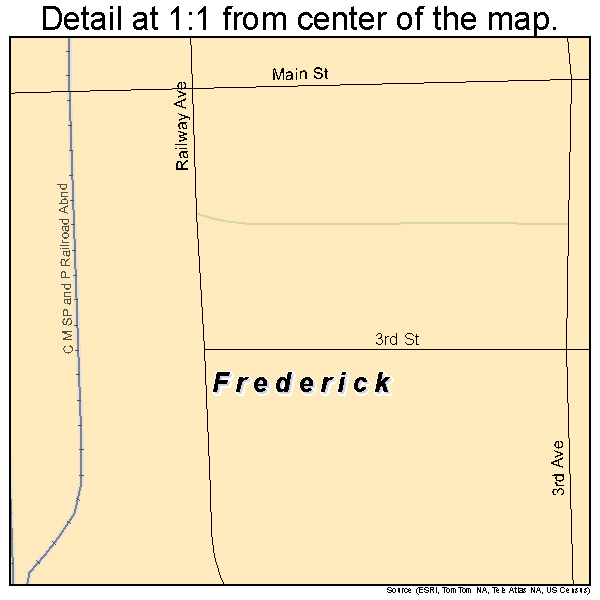 Frederick, South Dakota road map detail