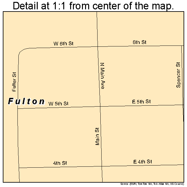 Fulton, South Dakota road map detail