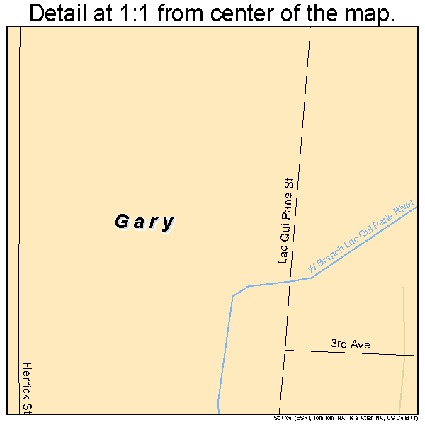 Gary, South Dakota road map detail