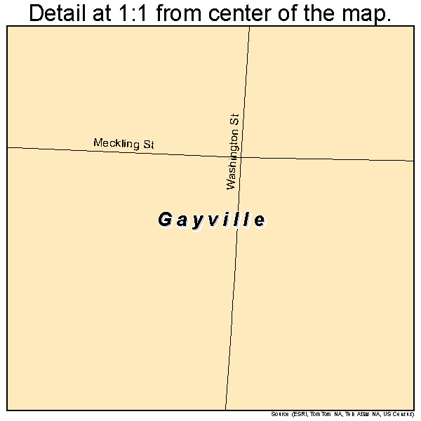 Gayville, South Dakota road map detail