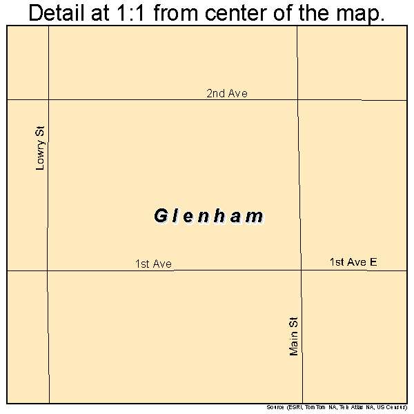 Glenham, South Dakota road map detail