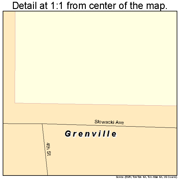 Grenville, South Dakota road map detail