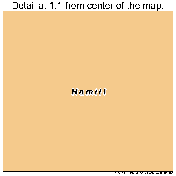 Hamill, South Dakota road map detail
