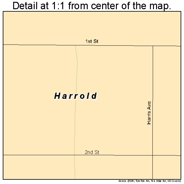 Harrold, South Dakota road map detail