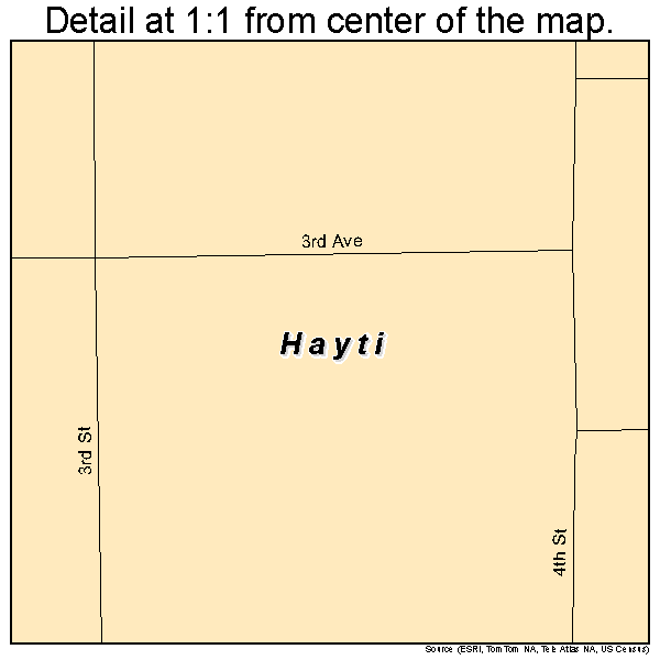 Hayti, South Dakota road map detail