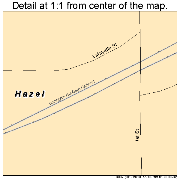 Hazel, South Dakota road map detail
