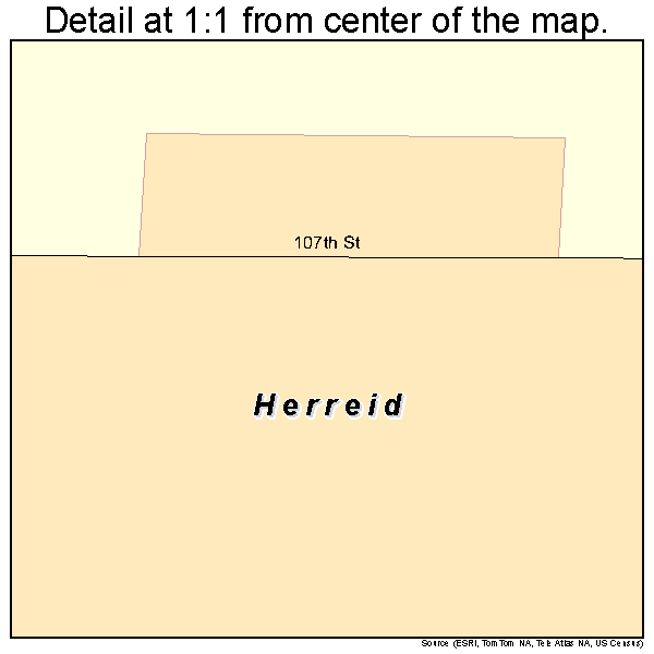 Herreid, South Dakota road map detail