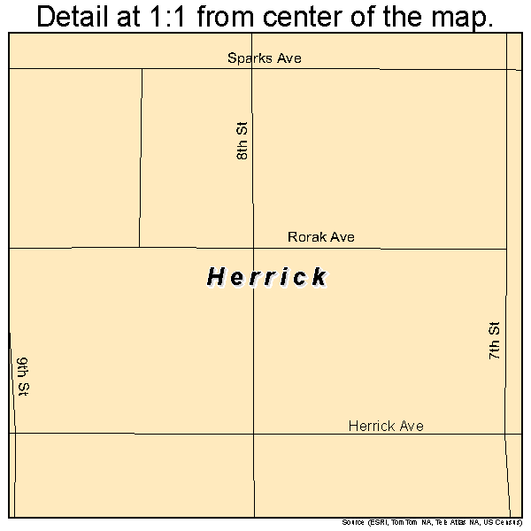 Herrick, South Dakota road map detail