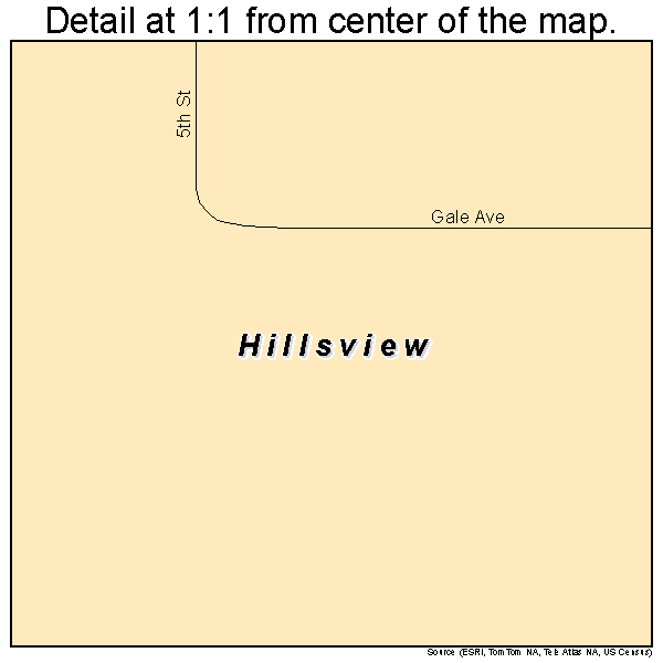 Hillsview, South Dakota road map detail