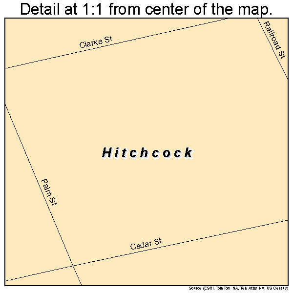 Hitchcock, South Dakota road map detail