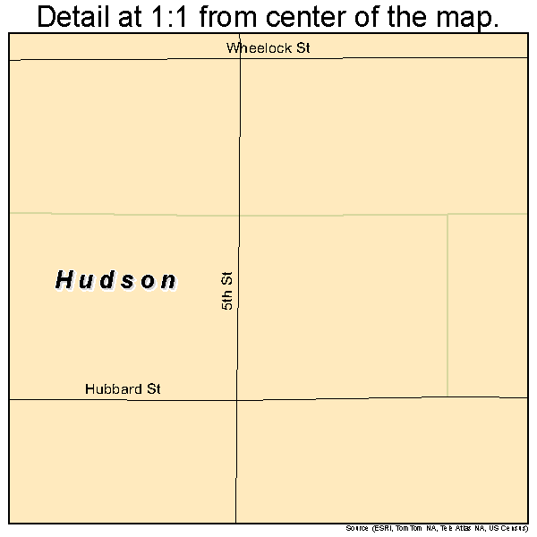 Hudson, South Dakota road map detail