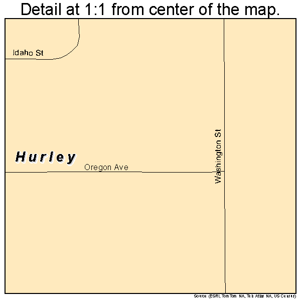 Hurley, South Dakota road map detail