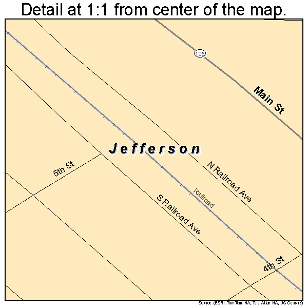 Jefferson, South Dakota road map detail