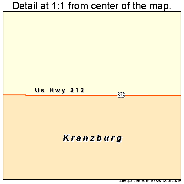 Kranzburg, South Dakota road map detail