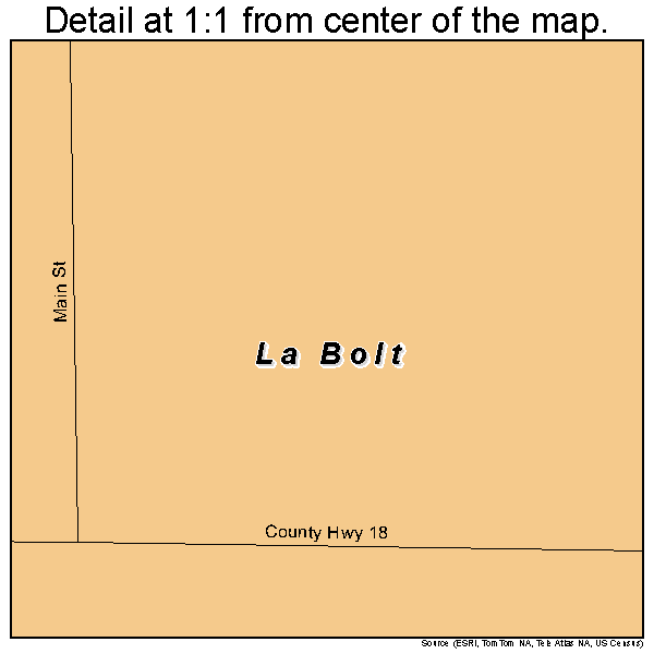 La Bolt, South Dakota road map detail