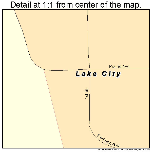 Lake City, South Dakota road map detail