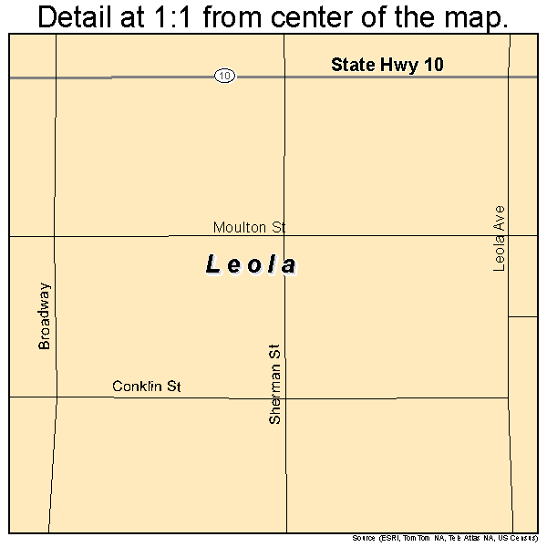 Leola, South Dakota road map detail