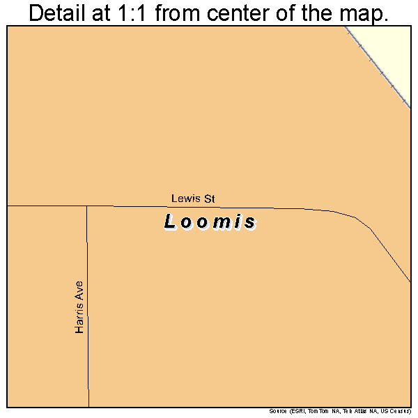 Loomis, South Dakota road map detail